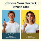 Jasper Dog Toothbrush, 360 Degree Dog Tooth Brushing Kit, Cat Toothbrush, Canine Dental Care & Teeth Cleaning Kit, Pet Finger Tooth Brush, Use with Pet Toothpaste, 4-Pack Blue