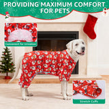SCENEREAL Christmas Dog Pajamas for Small Medium Large Dogs Girl Boy, Cute Snowman Pet Clothes Sweater Puppy Winter Coat, Soft Xmas Doggie Onesie Cat Jammies Pjs Outfits, Red XL