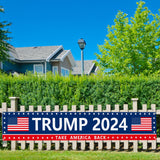 Probsin Trump 2024 Banner 120" x 20" Decorations Take America Back Blue Red Star America Yard Sign Flag Party Supplies Photo Backdrop Poster Hanging Outdoor Gate Decor Fence Door Indoor Wall