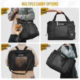 Onetigris Portable Pet Carrier for Small Puppy Dog and Cat, Multi Carry Way Soft Sided Carrier, Lightweight Adjustable Travel Pet Carrier for Outdoor Walking, Vet Visit, Camping, Up to 12lbs