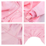 LifeWheel Hoodie, Pet Jumpsuit Fleece Sweatshirt Buttons, Clothes, LifeWheel Cold Weather Coats, Pajamas, Winter Warm Cotton Puppy Hoodie 4 Legs Small Medium Large Dogs Cats Boy Girl Black + Pink