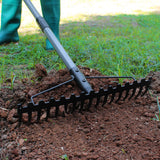 Walensee 5.4FT Bow Rake Heavy Duty Garden Rake with Stainless Steel Handle, 17 Steel Tines Garden Tool for Loosening Soil Gathering Leaf Leveling Lawn Farming Land Management Yarn Thatch Rakes