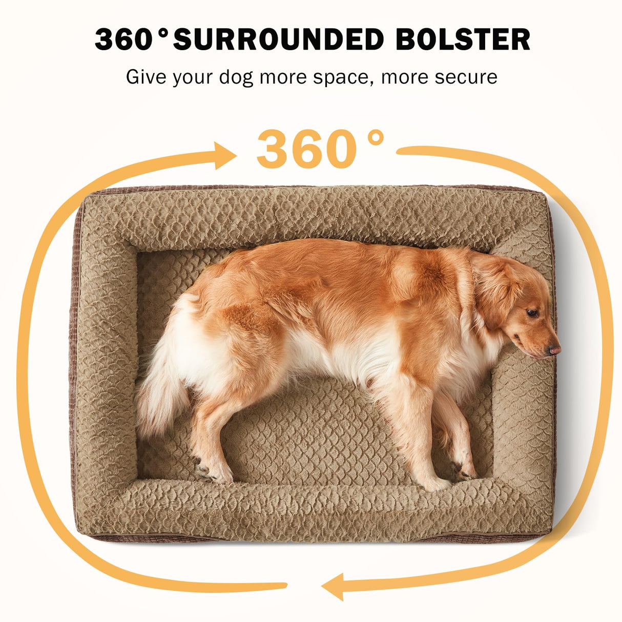 INVENHO Orthopedic Dog Beds Large Sized, XL Washable Egg-Crate Memory Foam Dog Couch with Washable Removable Cover, Waterproof Lining and Nonskid Bottom