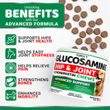 YUMA'S Glucosamine for Dogs - Hip and Joint Supplement for Dogs - 170 Ct - Glucosamine Chondroitin Chews - Joint Pain Relief Supplement with MSM - Advanced Health - Mobility Support - Made in USA