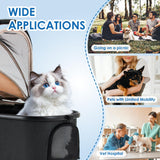 KAVELLIN Pet Stroller for Small/Medium Dogs, Foldable Dog Stroller with Detachable Carrier,3 in 1 Pet Stroller for Dogs Cats up to 50 lbs, Cup Holders,Easy Assembly, Black