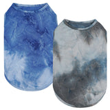 cyeollo 2 Pack Dog Shirts Sun Protection Dog T Shirt Stretchy Tie Dye Tank Top Breathable Sleeveless Vest Summer Pet Clothes