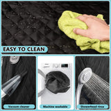 SNZ Waterproof Dog Car Seat Cover for Back Seat, Pet Seat Protector with Non-Slip Backing & Fashion Pattern, Fits Cars Trucks SUVs Universal Bench Seat Cover Incidentally Dog Seat Belt 3 Piece Set