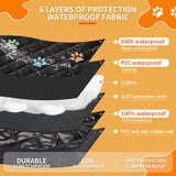 Famstar Large Dog Car Seat Cover for Back Seat 100% Waterproof Durable 600D 6-Layer Scratchproof Nonslip with Mesh Window for Dog Hammock for Car Trucks SUV