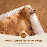 Czpalo Elevated Dog Bed with Removable Bolster Cushion Mat, Raised Pet Cot for Large Sized Dogs with Breathable & Washable Mesh, Indoor & Outdoor Pet Hammock with Skid-Resistant Feet.