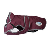 WeatherBeeta ComFiTec Premier Free Parka Deluxe Dog Coat Medium, Maroon/Grey/White, 28"