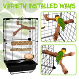CZWESTC 8PCS Natural Grape Wood Bird Perch Set - Parrot Cage Stand with Paw Grinding Forks, Chewing Sticks & Exercise Branches for Parakeets, Cockatiels, Conures, Budgies, Finches