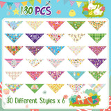 Sanwuta 180 Pcs Easter Dog Bandanas Bulk Spring Dog Scarf Adjustable Puppy Bibs Holiday Pet Accessories Grooming Supplies Washable Pets Outfit Costume for Small to Large Pet