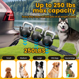 PawStep 63” x 17” Foldable Aluminum Dog Ramp – 63-Inch Length for Standard Cars & SUVs, 250 lb Capacity, Lightweight Four-Fold Portable Pet Ramp