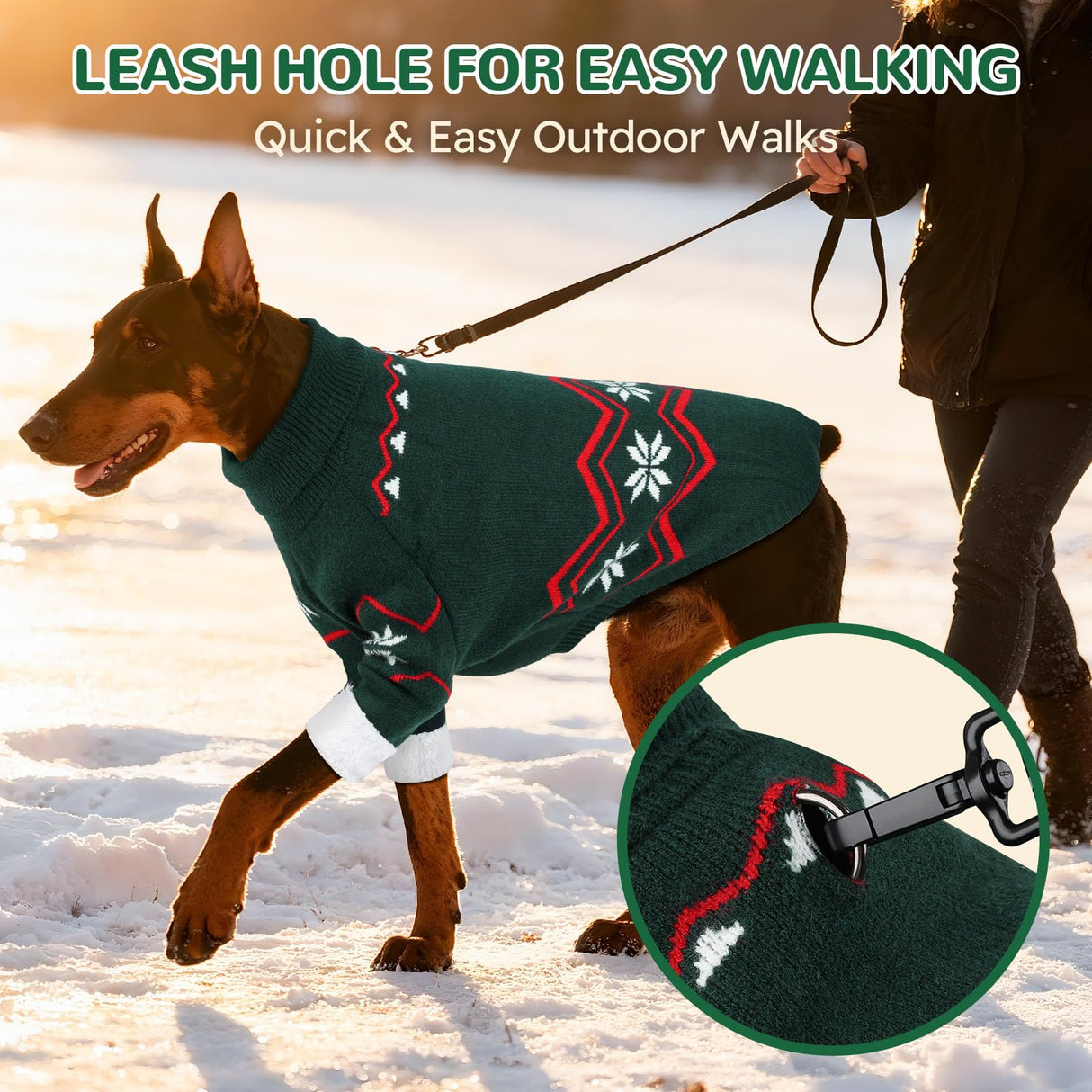 WINGOIN Dog Sweater for Extra Large Dogs, Xlage Size Dog Christmas Sweaters, Male Female Knit Dogs Turtleneck Pullover with Leash Hole, Pet Warm Winter Clothes for Girl Boy Corgi, Beagle (XL)