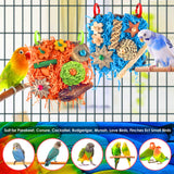 KATUMO Bird Toys, 2 Pack Bird Grass Mat Foraging Wall Toys Parrot Shredder Toys for Parakeet, Cockatiel, Conure, Lovebird, Budgie, Small to Medium Birds