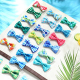 Silkfly 60 Pcs Summer Plaid Dog Collar Bow Ties Bulk Dog Bowtie Holiday Pet Accessories Puppy Bows Detachable Collar Charms for Small Medium Large Pets Cat Grooming Supplies Costume
