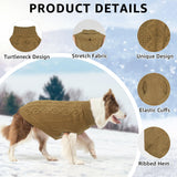 SCENEREAL Dog Sweater for Large Medium Small Dogs Girls Boys, Knitted Dog Winter Coat Warm Sweatershirts Outfits, Classic Pet Clothes with Leash Hole, Soft Pet Knitwear Apparel, Beige SM