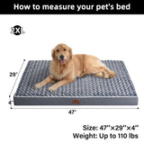 WESTERN HOME WH Large Dog Bed for Extra Large, Big, Jumbo, Huge Dogs, Orthopedic Pet Bed Waterproof Mattress with Removable Washable Cover, Thick Egg Crate Foam Dog Bed with Non-Slip Bottom