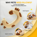 HiPetpy Dog Pillow - Soft Neck Pillow for Dogs, Washable Dog Calming Pillows for Better Sleep, Reduces Anxiety, Gift for Medium/Large Dogs and Cats (Yellow)