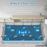 MODESLAB Guinea Pig Cages with Tarp and Bedding Pee Pad Liner, 2-Story Large Guinea Pig Playpen C&C Loft Cage for 2 Rabbit Bunny Chinchilla Small Animal Habitat for Indoor