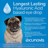 Sentrx - Ocunovis Gel Eye Drops for Dogs and Cats with Dry Eyes, Hydrating Cat and Dog Eye Drops with Hyaluronic Acid, Non-Blurring and Non-Stinging Artificial Tears, 5 ml, 3 Pack