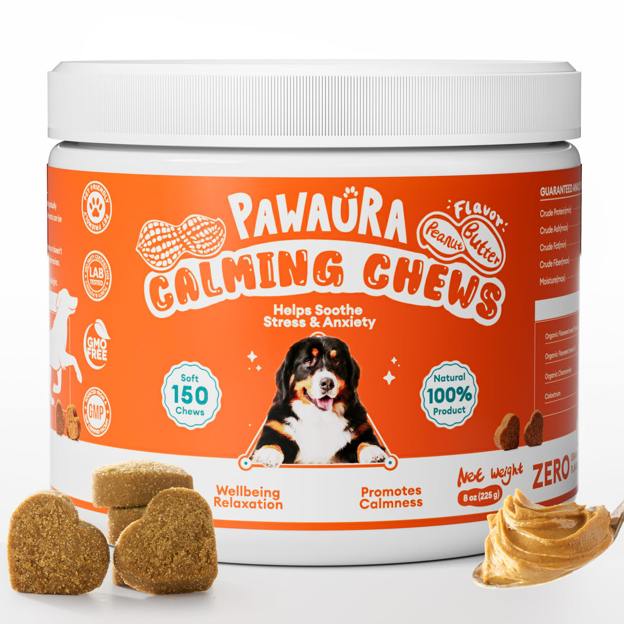 Calming Chews for Dogs 150ct - Anxiety Relief Support & Relaxation for Everyday Stress - Dog Soft Chews with Melatonin - Sleep Aid for Dogs (Peanut Butter Flavor)