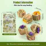 Abizoo Rabbits Chew Toys Organic Papaya Wood for Guinea Pigs Chinchillas Hamsters Small Animals Treats with Calendula Forget Me Nots and Alfalfa Hay Dental & Digestive Support No Additives 4.23oz/120g