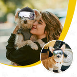 PETLESO Small Dog Helmet, Pet Motorcycle Helmet with Ear Holes, Adjustable Pet Safety Hat with Flip-Up Silver Visor, Small-Medium Puppy Heads Protection, Spiked