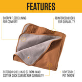Carhartt Firm Duck Sherpa-Lined Throw Blanket, Reversible Pet Blanket, Carhartt Brown (Fleece/Canvas)