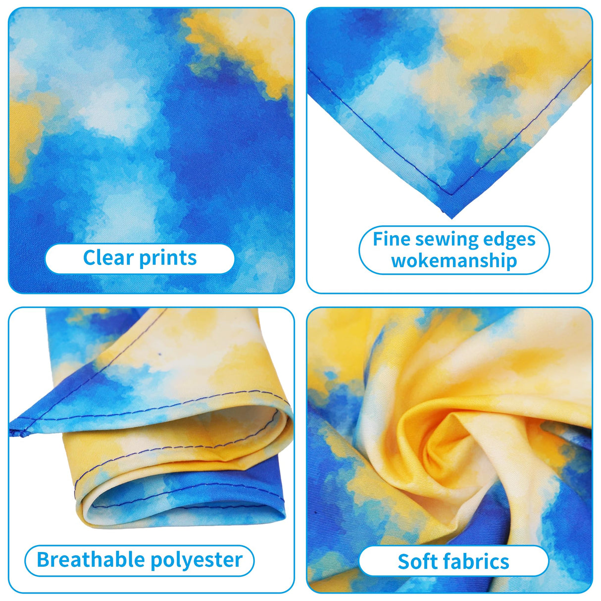Pai Sence Tie Dye Dog Bandanas Bulk for Dogs 60 Pcs Assorted Size Stitching Dog Bandanas Small Medium Large Mixed Size Bandana Party Grooming