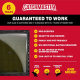 Catchmaster Jumbo Rat & Mouse Glue Traps 6Pk, Large Glue Rat Traps, Mouse Traps Indoor for Home, Pre-Scented Adhesive Plastic Tray for Inside House, Snake, Mice, & Spider Traps, Pet Safe Pest Control