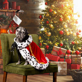 Pet King Cloak Christmas Dog Costumes Lux Fur Red Royal Cape Cat Robe Warm Winter Coat Outfit Medium Large Dogs Prince Costume Xmas Queen Clothes Princess Cosplay Birthday Dress (Red, Large)