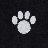 Bone Dry Pet Grooming Towel Collection Embroidered Absorbent Microfiber Drying Set, 15x30, Black, 3 Count
