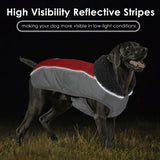 Petglad Dog Coat, Waterproof Ripstop Dog Winter Jacket with Leash Hole, Reflective Adjustable Warm Pet Fleece Snow Sweater for Small Medium Large Dogs - Red, XL