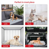 Dog Crate Mat (36" X 23") 2 Pack, Soft Dog Bed Mat with Cute Stars, Personalized Crate Pad, Anti-Slip Bottom, Machine Washable Kennel Pad, Grey