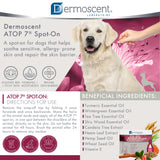 Dermoscent ATOP 7 spot-on - Large Dogs 45-90 lbs - Soothing Care for Sensitive, Dry and Itchy Skin or Allergy Prone Skin - Natural Ingredients - 4 pipettes