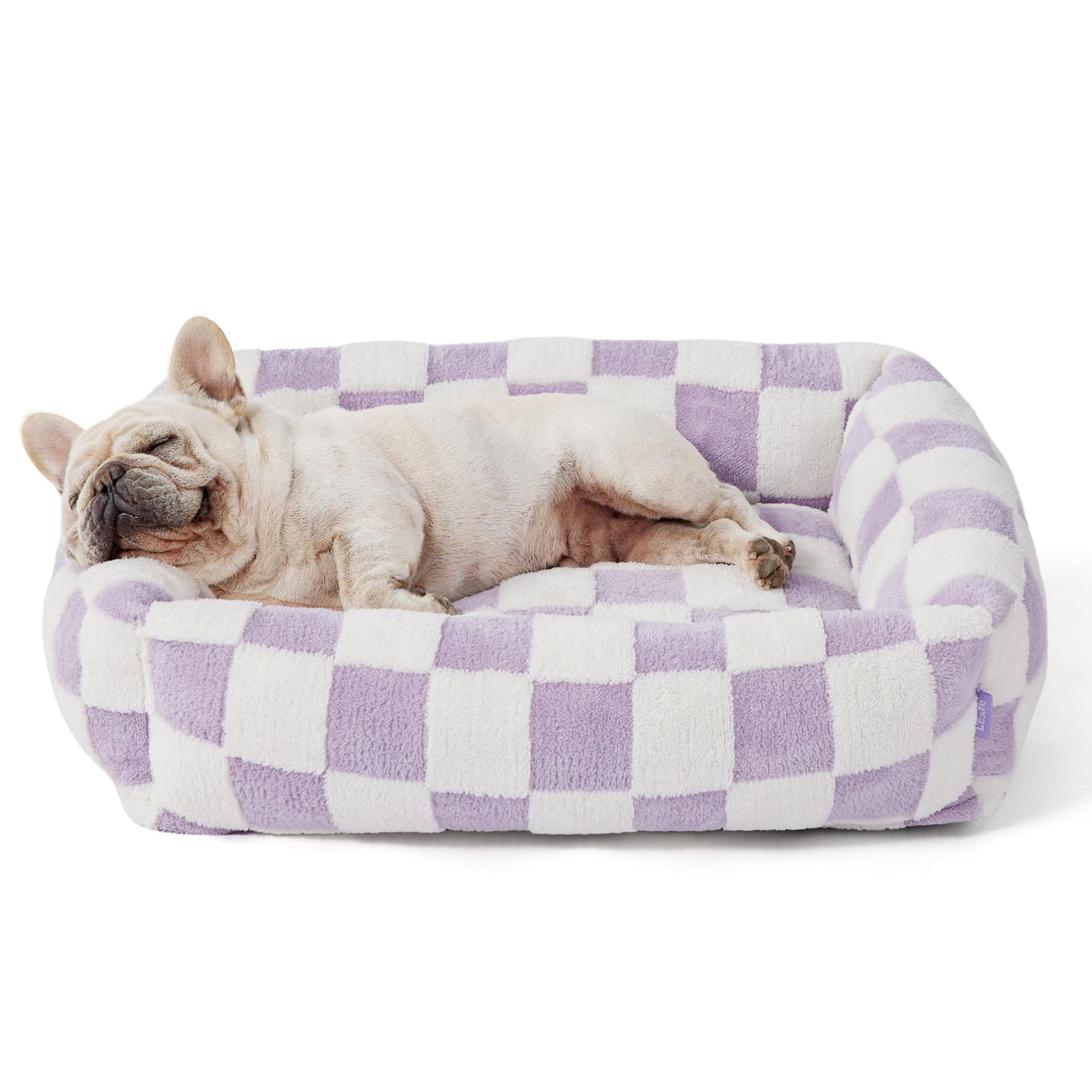 LE SURE Cute Dog Bed for Medium Dogs - Washable Pet Beds,Cozy Rectangle Orthopedic Sofa with Jacquard Shaggy Plush & Anti Slip Bottom,30x24x8inches