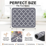 Dish Drying Mat Super Absorbent Drying Mat Large Dish Drying Mats for Kitchen Counter Easy Clean Dish Mat Kitchen Drying Mat15"x 18" Stylish Grey