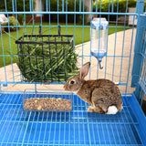 SANGLE SOPFFY Rabbit hay Feeder Small Animal Feeding Set with 350ml Water Bottle, Hay Rack, Pellet Dish for Guinea Pigs, Chinchillas, Bunny- Multifunctional Pellet Food Bowl Dispenser