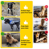 Billionchains Dog Boots for Small to Large Breed, Waterproof Paw Protectors Anti-Slip Dog Winter Shoes with Adjustable Straps, Size 5