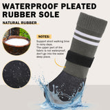 SCENEREAL Anti Slip Dog Boots & Paw Protectors for Hardwood Floor, Extended Dog Socks to Prevent Licking Paws, Waterproof Pet Snow Rain Shoe for Winter Large Senior Dogs, Grey L