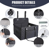 Dog Car Seat for Medium Small Dogs, Pet Car Seat with Adjustable Safety Belt & Storage Pockets, Breathable Waterproof Pet Car Seats Cover, Small Dog Seats for Dogs Under 30lbs (Medium, Black)