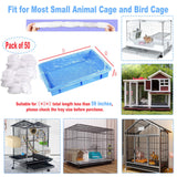 Niwaes 50Pcs Large Rabbit Cage Liner Disposable Bunny Cage Liner Bag 34'' X 22''- Clear Elastic Pet Toilet Film Small Animal Tray Covers for Bunnies Ferrets Chinchillas Birds - Leak Proof & No Mess
