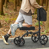 monicare Knee Walker for Adults 10" Front Wheels Steerable Medical Scooter Crutch Alternative with Dual Braking System and Removable Storage Pouch for Leg and Foot Injuries, Easy Assembly, 350lbs Load