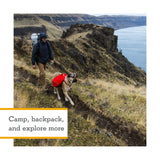 Ruffwear, Palisades Dog Backpack, Multi-Day Pack with Removable Saddlebags & 2x1L Hydration Bladders, Cross-Load Compression, Breathable Adjustable Harness, Reflective Trim, Red Sumac, Small
