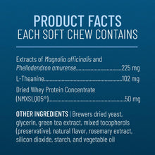 Load image into Gallery viewer, Nutramax Solliquin Calming Support for Dogs, Behavioral Health Supplement with L-Theanine, Magnolia/Phellodendron, and Whey Protein Concentrate, Soft Chews, 75 Count
