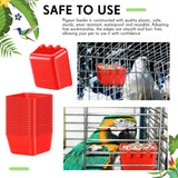 Maxdot 50 Pcs Cage Cups Chicken Feeder Cups 16 oz Hanging Bird Food Water Bowl Bunny Cage Feeding Dish for Pet Parrot Rooster Parakeet Gamefowl Poultry Pigeon(Red)