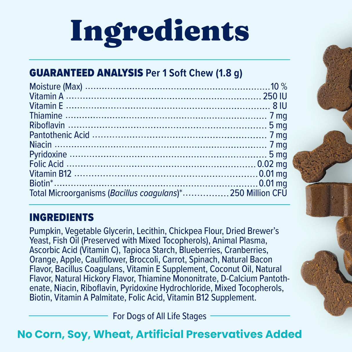 Solid Gold Dog Multivitamin - Soft Dog Vitamins & Supplements Chews - All-in-One Heart, Immune, Brain, Skin, Coat & Gut Health Support w/Vitamin C, B12, Probiotics & Antioxidants - Bacon Flavor 120ct