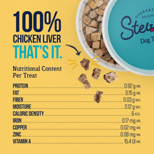 Load image into Gallery viewer, Stewart Chicken Liver Dog Treats, 16.8 oz, ~315 Pieces, Freeze Dried Raw, Single Ingredient, 60% Protein Training Treats or Meal Topper in a Value Size Resealable Tub, Grain Free, Gluten Free
