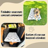 TiInsta Backseat Pet Bed Mat,Dog Bed for Car,Dog Seat Cover for Car Back Seat, Non-Slip Travel Pet Mat, Fit for Backseat Extenders and Seat Covers (Light Gray&White)